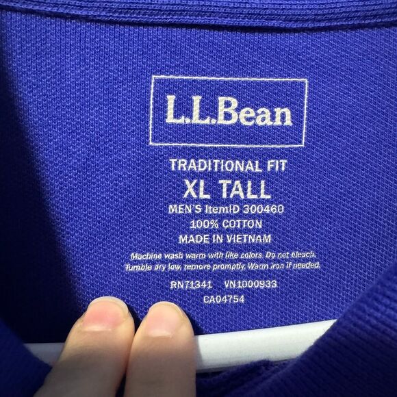 LL. Bean men's blue XL Tall polo new with tag‎ long sleeve - Picture 4 of 6